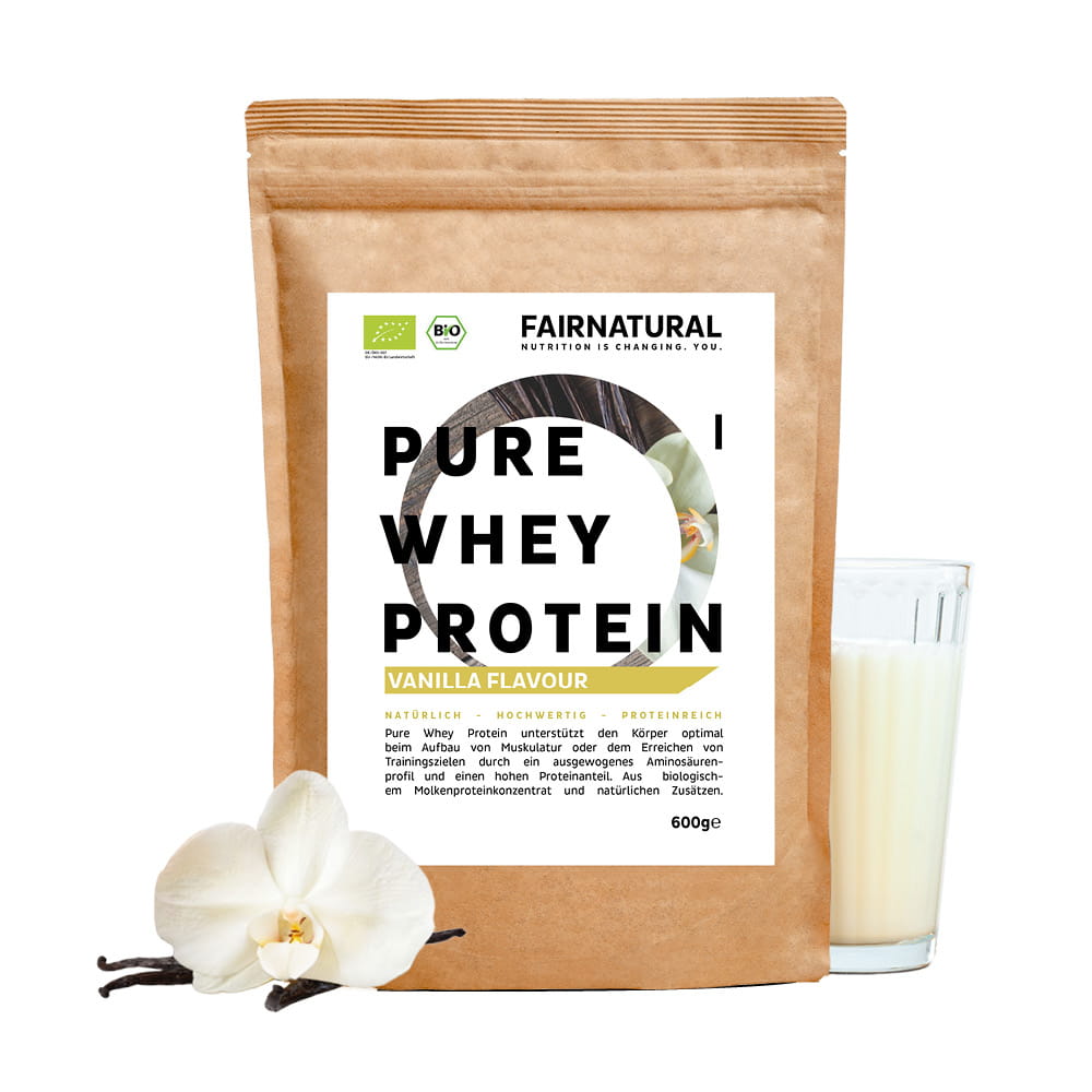 Fairnatural Bio Whey Protein Vanille im 600-g-Kraftpapierbeutel