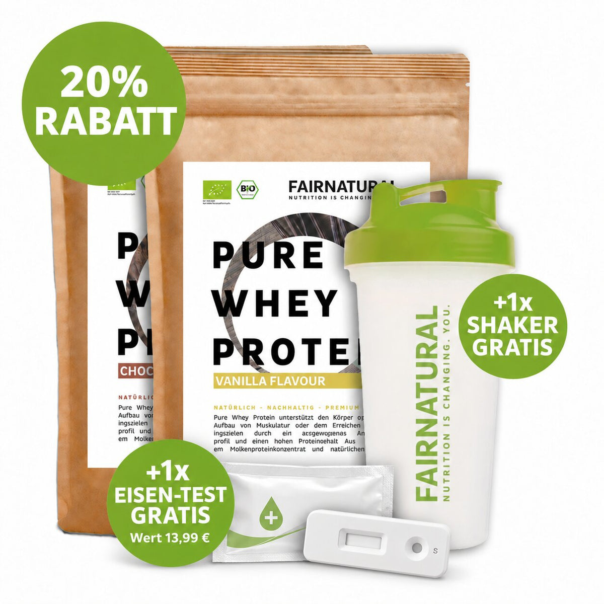 Rabattierte Diät-Probieraktion: Bio Whey Protein 2er-Bundle mit 20% Rabatt