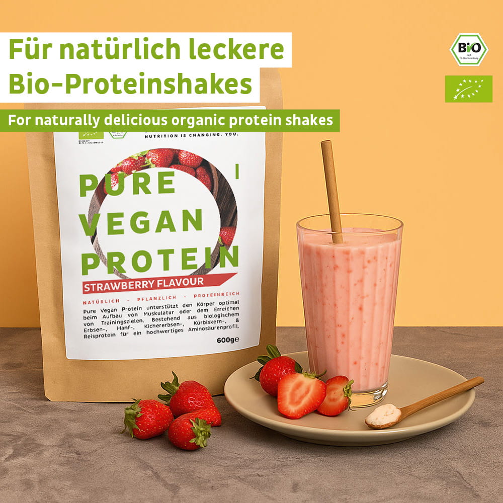 Bio Veganes Proteinpulver Erdbeere ohne Soja